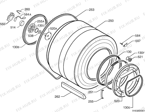 Взрыв-схема комплектующей Privileg 768674_10249 - Схема узла Functional parts 267